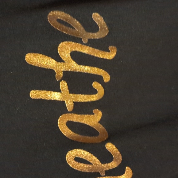 Athletic Works Top Shirt Breathe Gold Foil Short Sleeve Black XXL 2XG 20 Plus - Picture 5 of 11